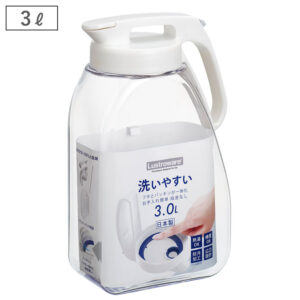 岩崎工業 タテヨコ シームレスピッチャー 3.0L ラストロウェア K-1287 【 冷水筒 横置き 縦置き 耐熱 大容量 ピッチャー プラスチック 麦茶ポット 洗いやすい パッキン一体型 日本製 】