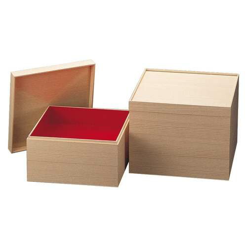 紙重箱・木目調 7寸 3段/業務用/新品/小物送料対象商品