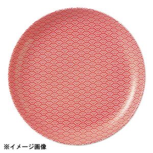 花伝 青海波 赤 23cm丸皿 52244004