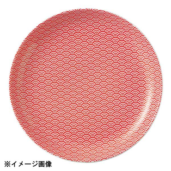 花伝 青海波 赤 23cm丸皿 52244004