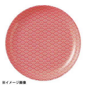 花伝 青海波 赤 19cm丸皿 52244006