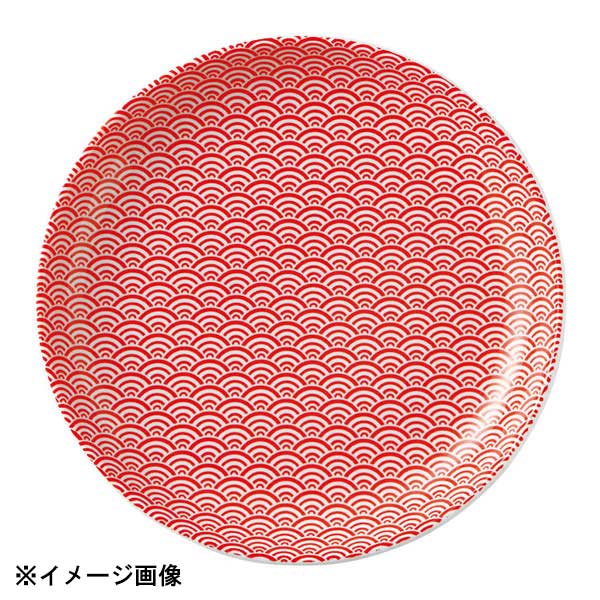 花伝 青海波 赤 19cm丸皿 52244006