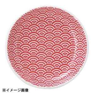 花伝 青海波 赤 13cm丸皿 52244009