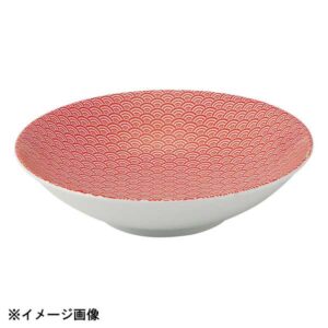 花伝 青海波 赤 23cm浅ボウル 52244011