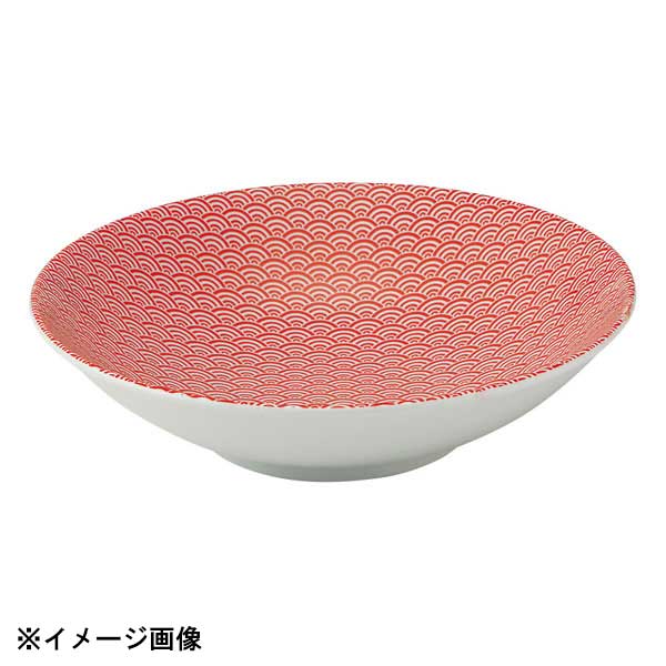 花伝 青海波 赤 23cm浅ボウル 52244011