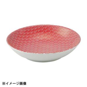 花伝 青海波 赤 17.5cm浅ボウル 52244014