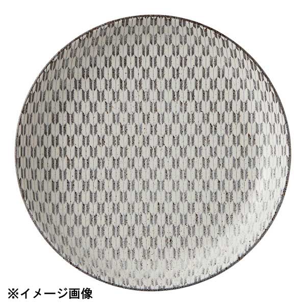 花伝 古代粉引き 矢絣 23cm丸皿 52262004