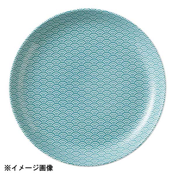 花伝 青海波 緑 23cm丸皿 52274004