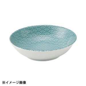 花伝 青海波 緑 13.5cm浅ボウル 52274015