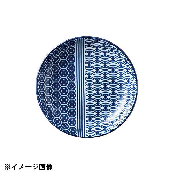 花伝 古青藍 藍波花 10cm丸皿 52282110