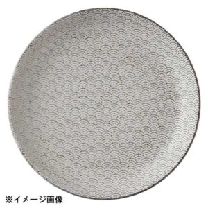 花伝 古代粉引き 青海波 23cm丸皿 52283004