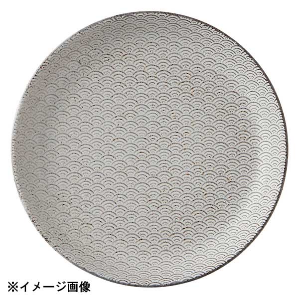 花伝 古代粉引き 青海波 23cm丸皿 52283004