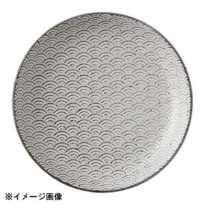 花伝 古代粉引き 青海波 15cm丸皿 52283008