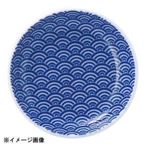 花伝 青海波 青 13cm丸皿 52284009
