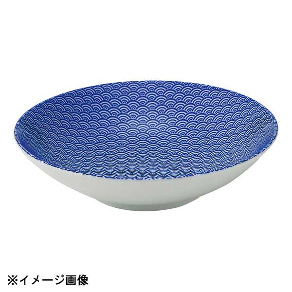 花伝 青海波 青 23cm浅ボウル 52284011