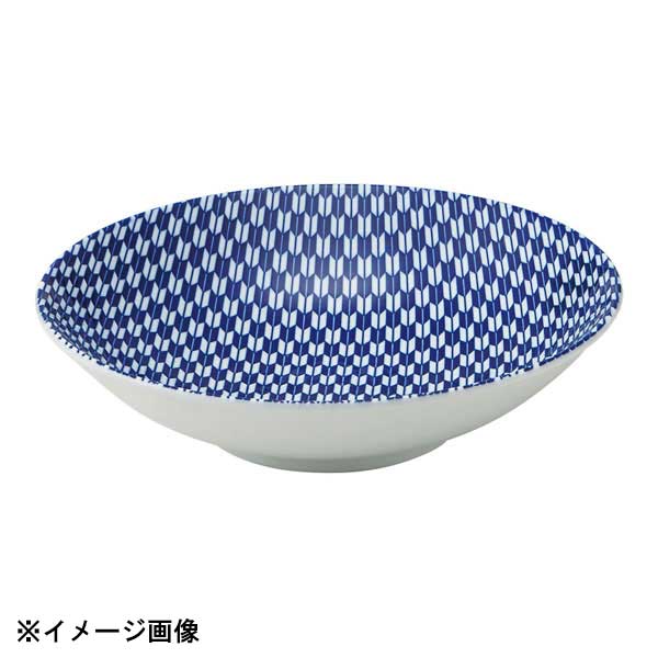 花伝 矢絣 青 23cm浅ボウル 52285011