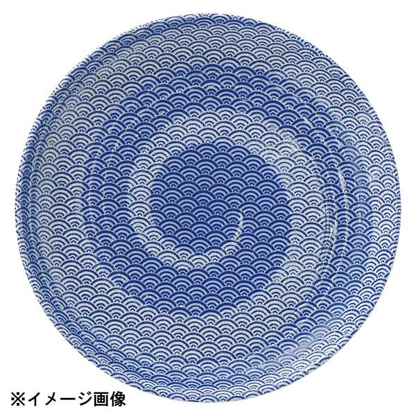 花伝 青海波 白渦 19cm丸皿 52288006