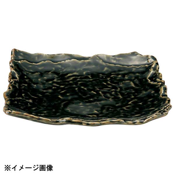 花伝 織部 さざ波 四つ脚四方皿 55171065