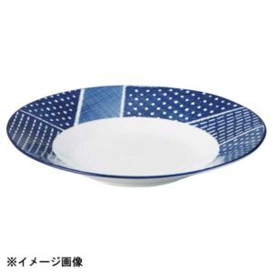 花伝 古青藍 藍格子 27.5cm浅鉢 56783159