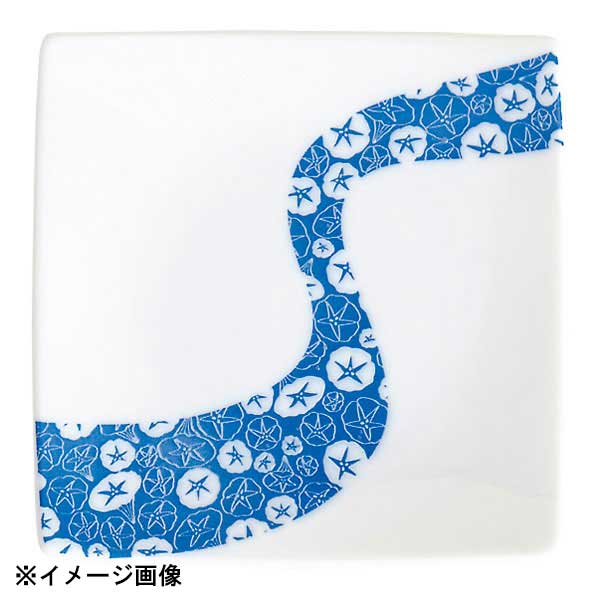 花伝 朝顔流し 15.5cm正角皿 57680066