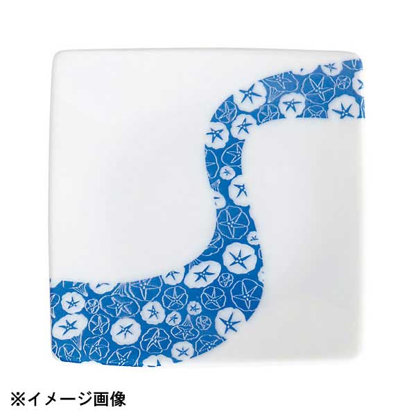 花伝 朝顔流し 13.5cm正角皿 57680067