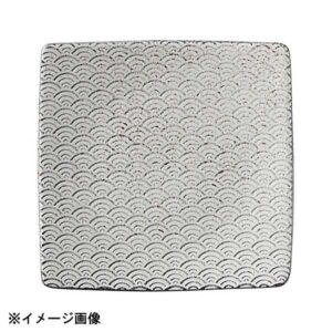 花伝 古代粉引き 青海波 13.5cm正角皿 57683067