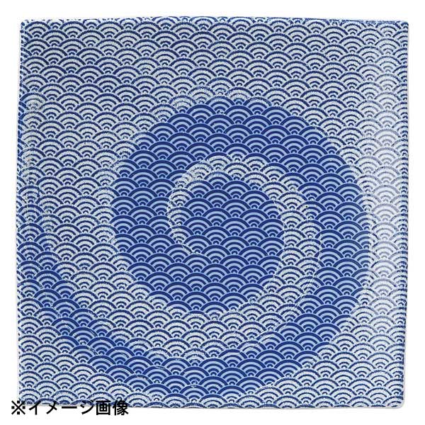 花伝 青海波 白渦 19.5cm正角皿 57688064