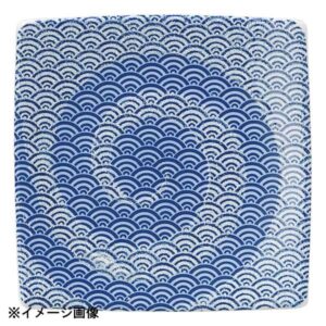 花伝 青海波 白渦 13.5cm正角皿 57688067