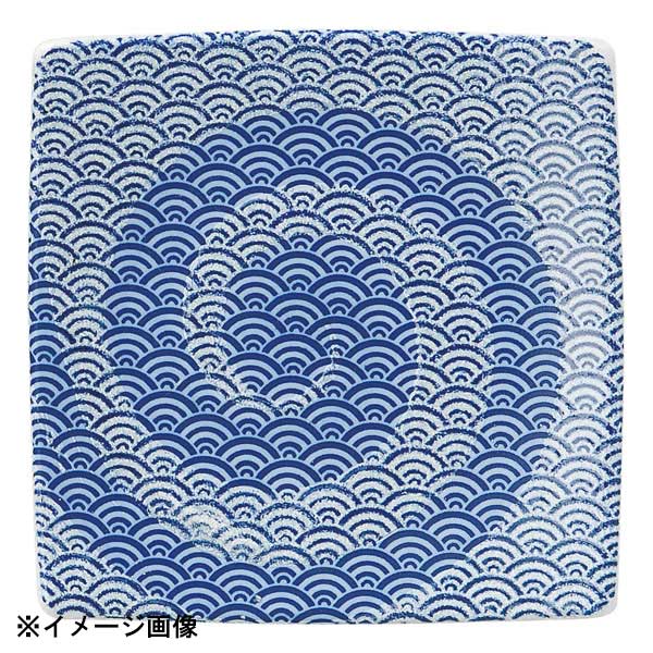 花伝 青海波 白渦 13.5cm正角皿 57688067