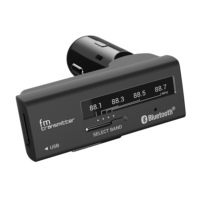 Bluetooth FMトランスミッター 4バンド USB1ポート 2.4A