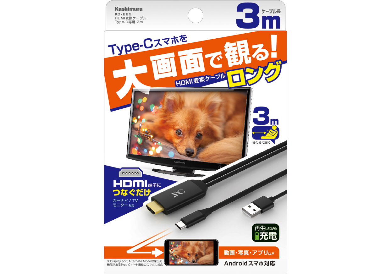 HDMI変換ケーブル Type-C専用 3m - 画像 (6)