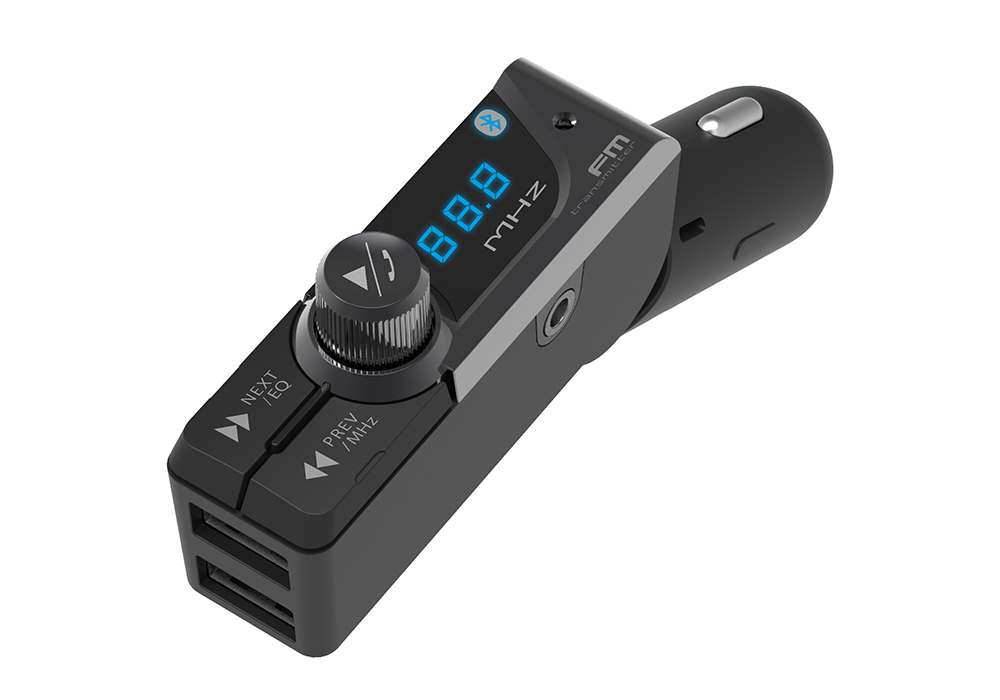 Bluetooth FMトランスミッター フルバンド USB2ポート 自動判定 AUX