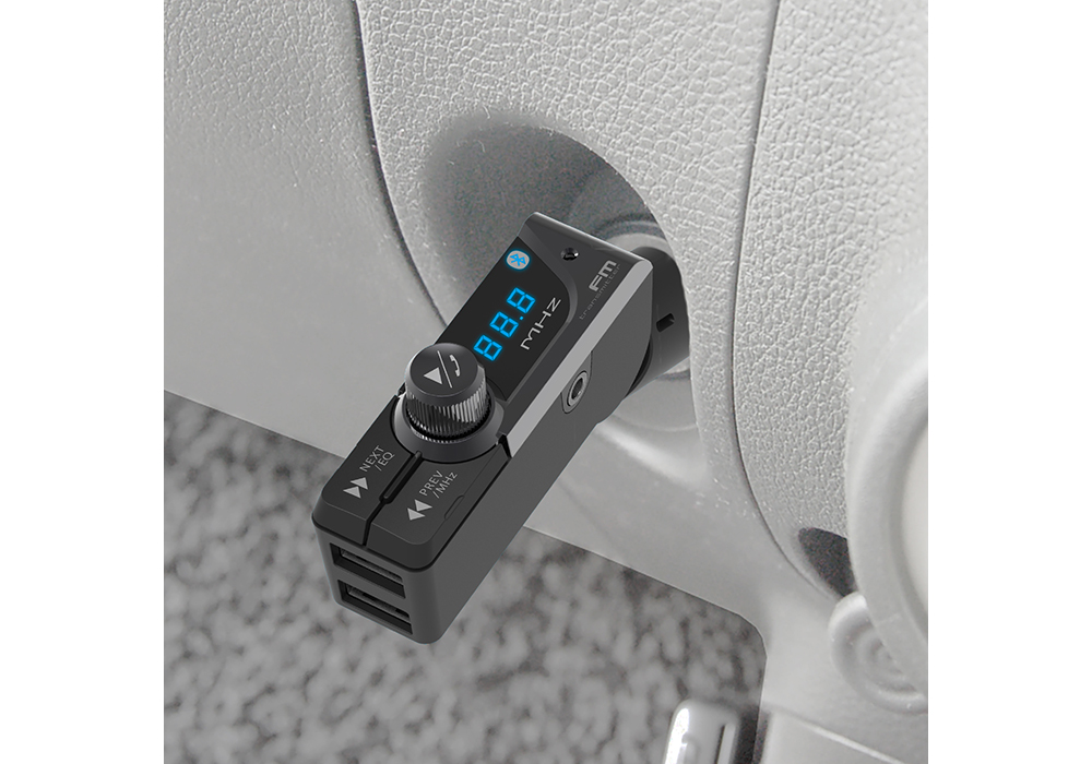 Bluetooth FMトランスミッター フルバンド USB2ポート 自動判定 AUX - 画像 (2)