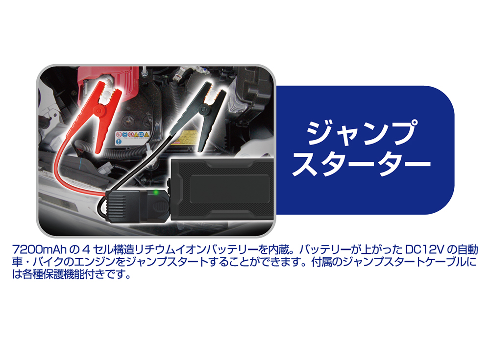 ジャンプスターター 7200mAh - 画像 (2)