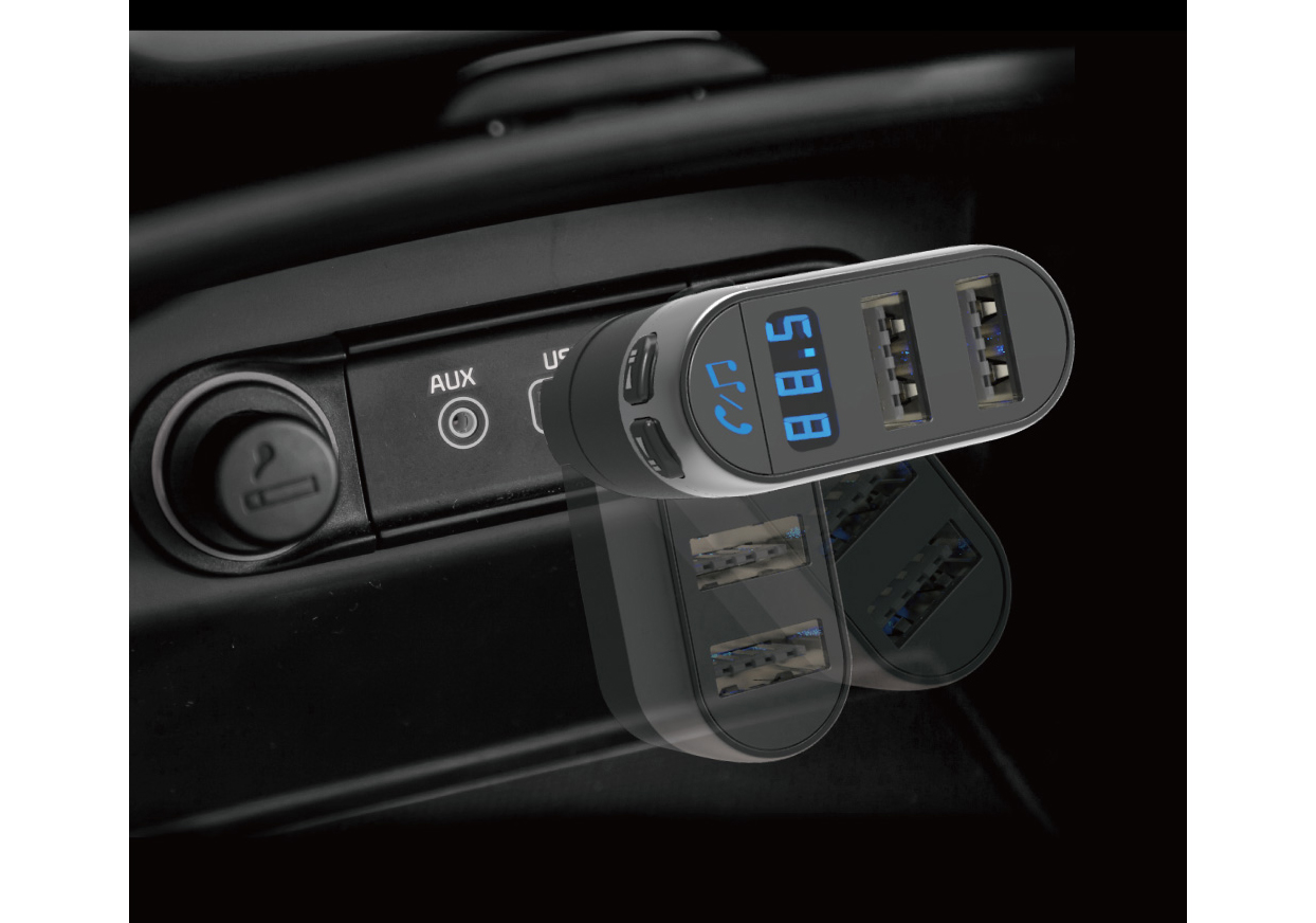 FMトランスミッター USB フルバンド 2ポート付 - 画像 (2)
