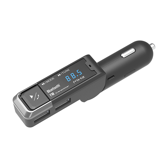 Bluetooth FMトランスミッター USB2ポート 4.8A スリム