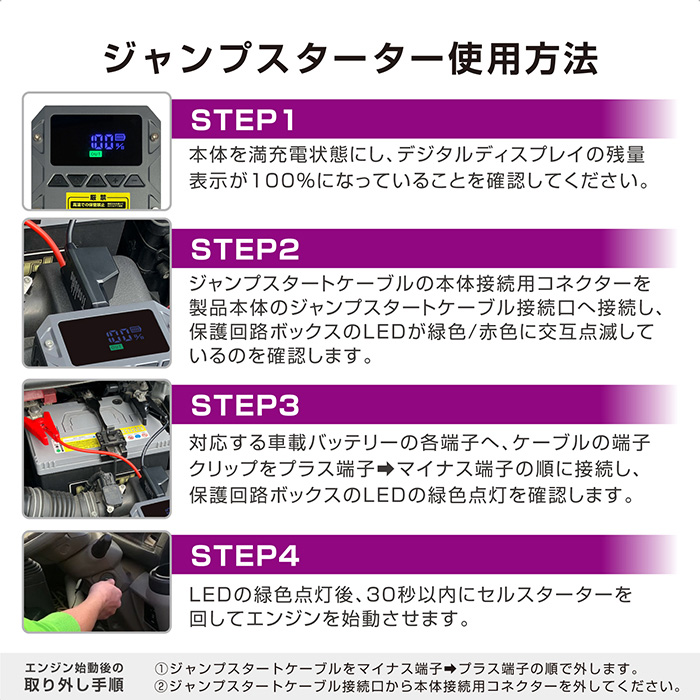電動コンプレッサー付きジャンプスターター 6000mAh - 画像 (10)