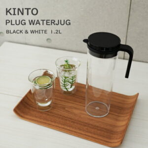 KINTO（キントー）PLUG WATERJUG（プラグ ウォータージャグ）1.2L ホワイト /ブラック食洗機対応/食器乾燥機対応/横置き/縦置き広口/洗いやすい/麦茶/ポット/冷水筒ピッチャー/水差しギフト ラッピング ギフトラッピング