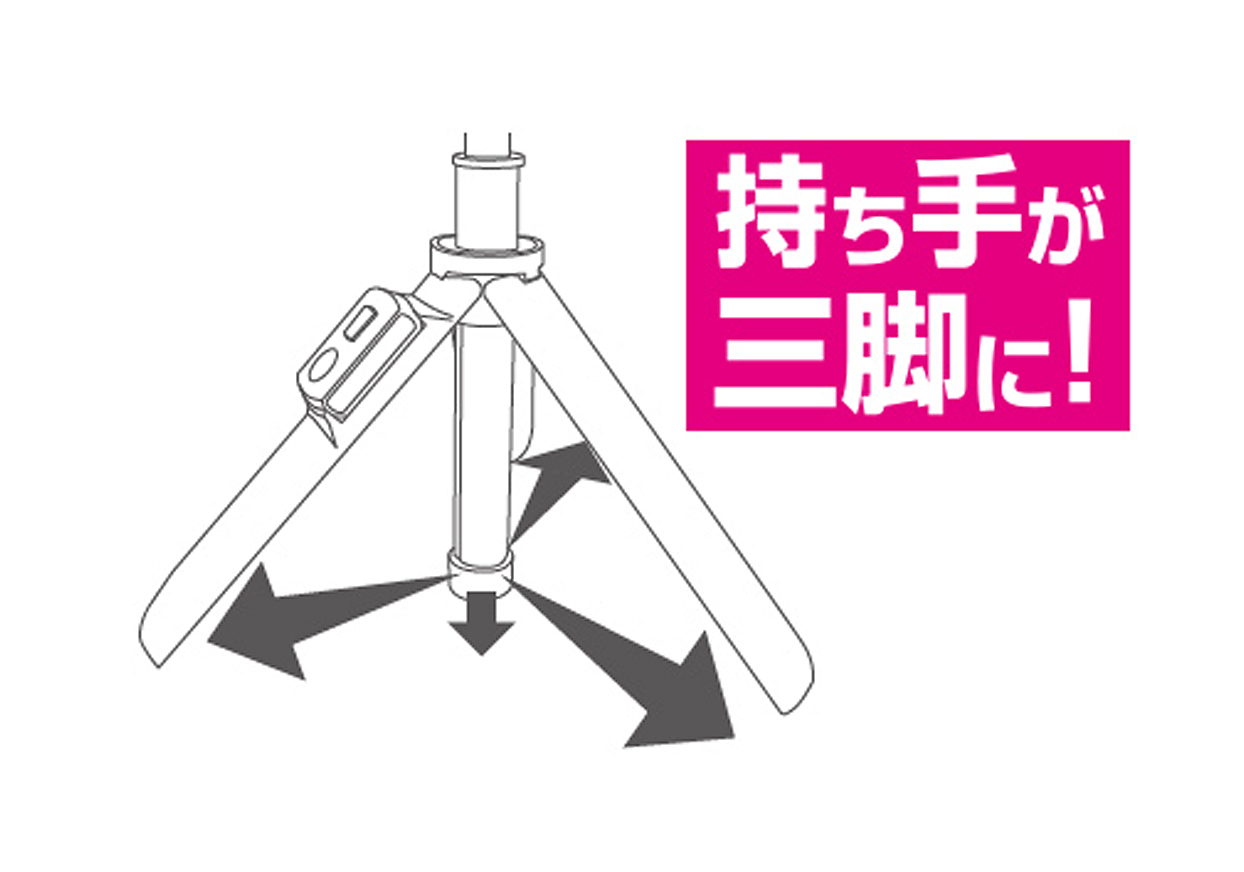 ワイヤレス自撮り棒 三脚変形 - 画像 (4)