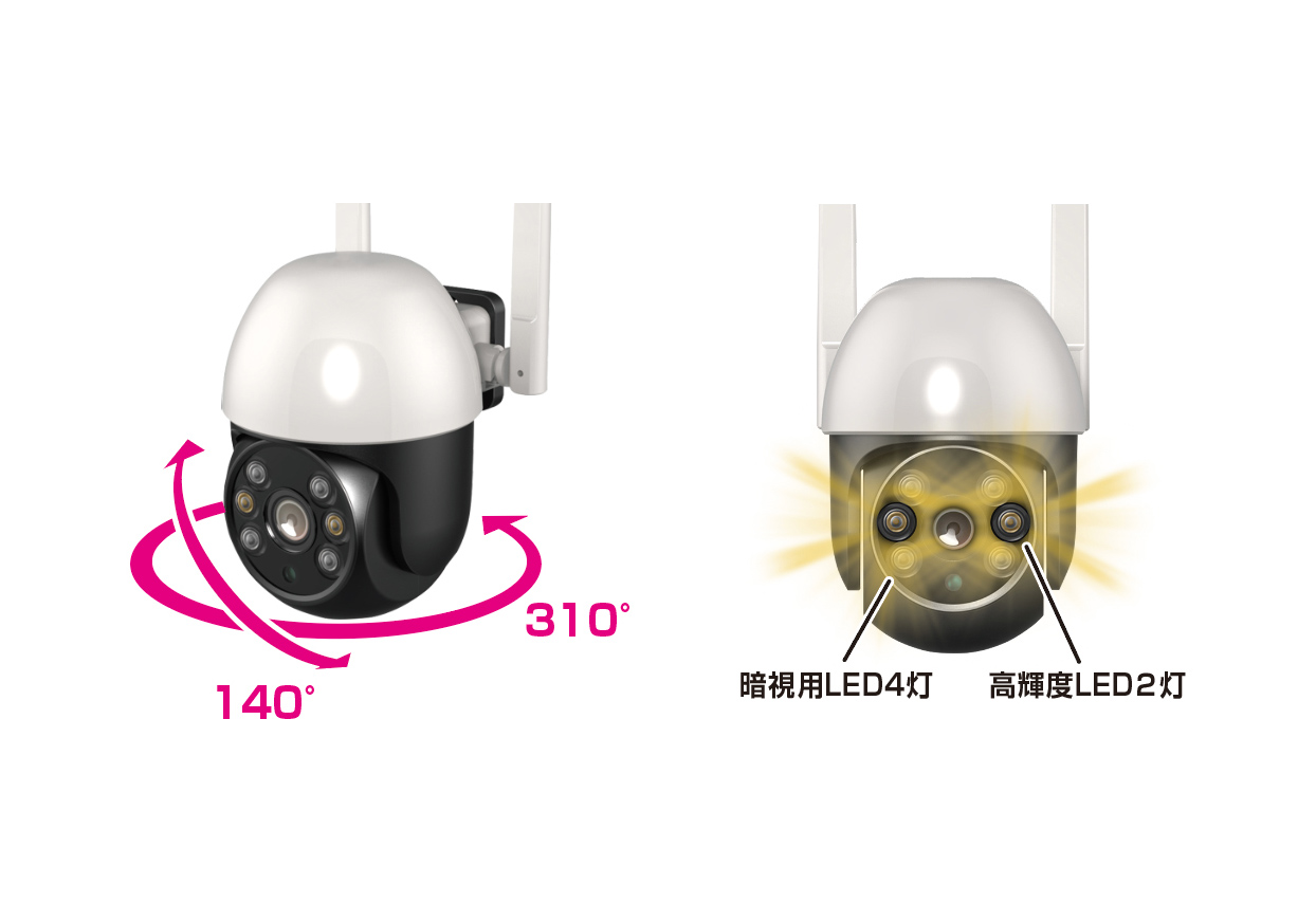 スマートカメラ 防水/首振/高輝度 - 画像 (4)