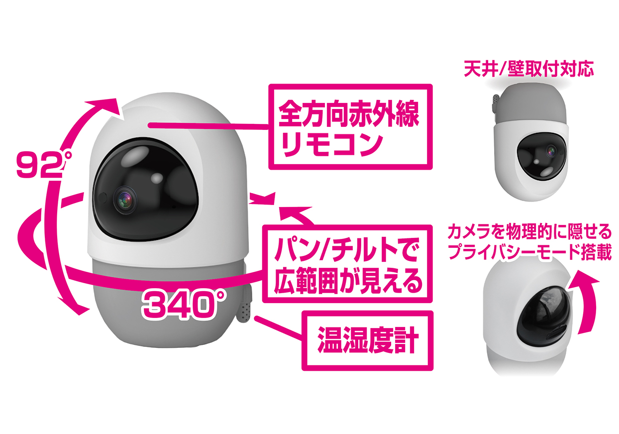 スマートカメラ リモコン/温湿度/首振-巡航 - 画像 (5)