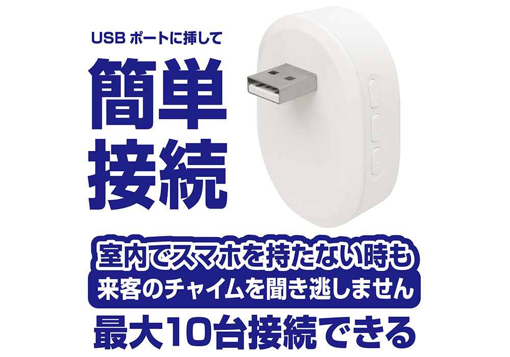 呼び出しカメラ対応 室内用チャイム USB - 画像 (3)