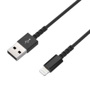 USB充電&同期ケーブル 50cm LN 極細 BK