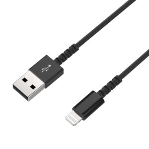 USB充電&同期ケーブル 1.2m LN 極細 BK