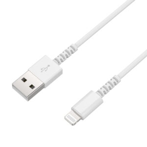 USB充電&同期ケーブル 50cm LN 極細 WH
