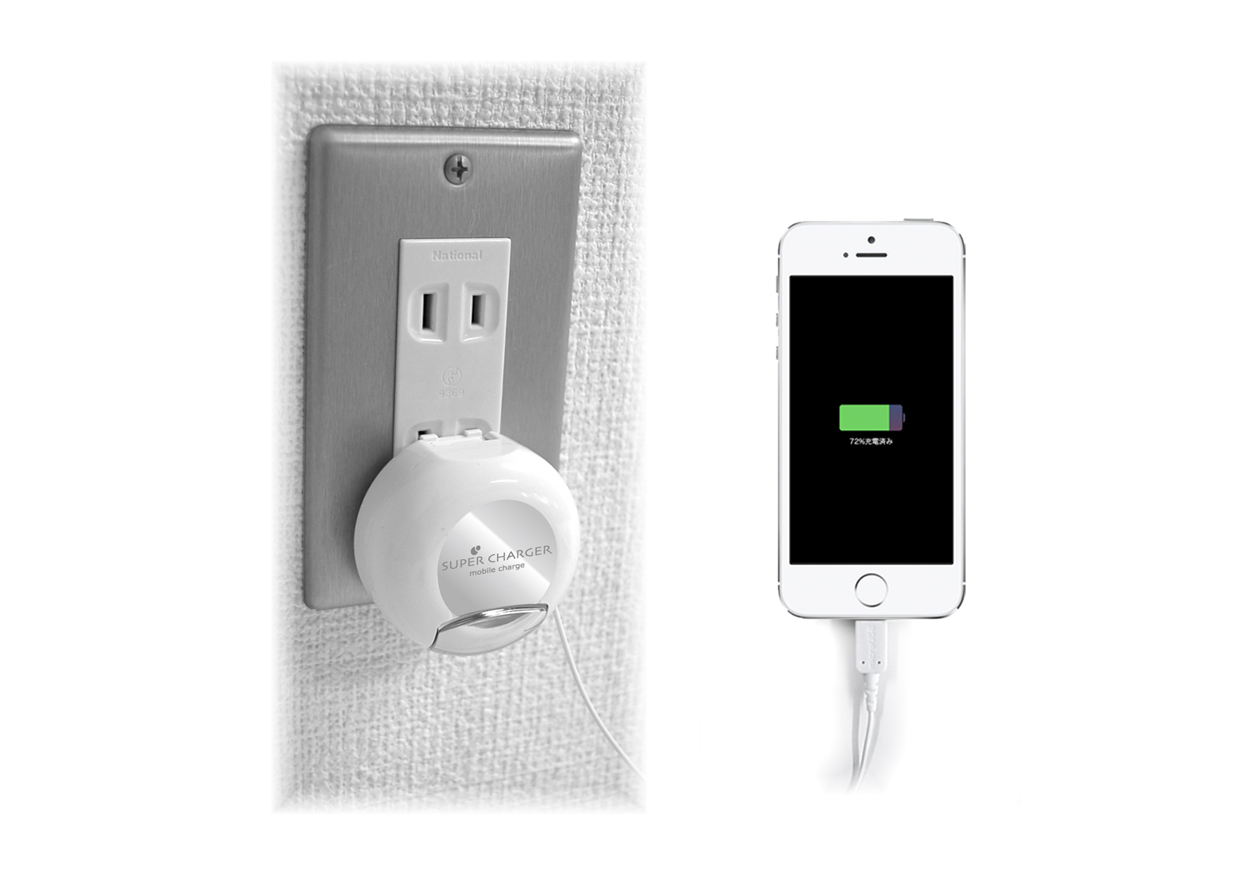 AC充電器リール 60cm 1A LN WH - 画像 (2)