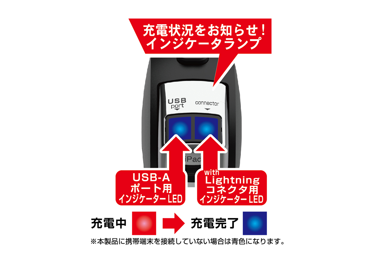 DC充電器 リール インジケーター 4.8A LN BK - 画像 (4)
