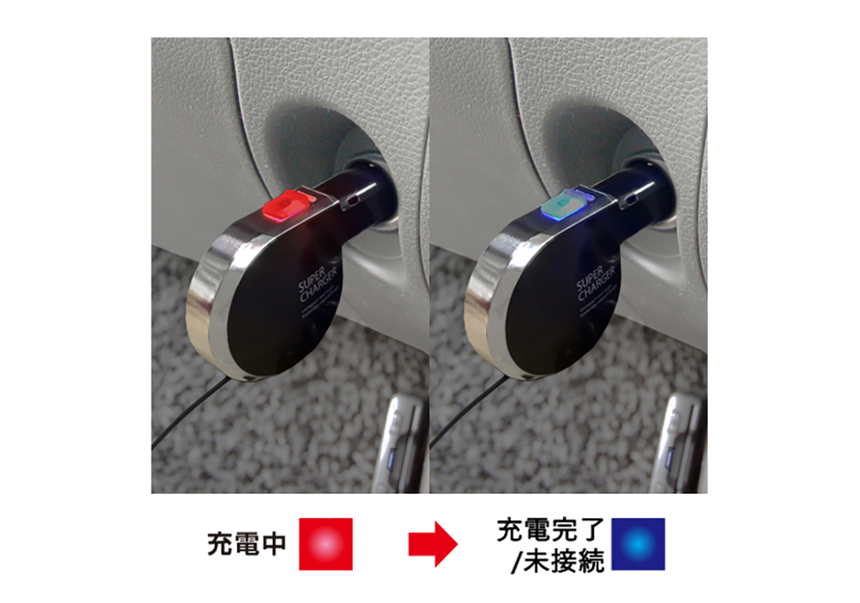 DC充電器 リール インジケーター 2.4A LN BK - 画像 (3)