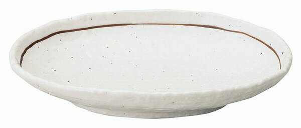 光洋陶器 KOYO 粉引ライン 石目小判皿 大