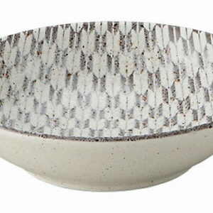 光洋陶器 KOYO 古代粉引き 矢絣 13.5cm浅ボウル